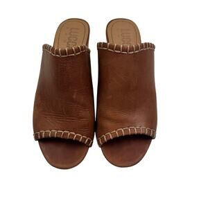 Lucca Lane Enola Boho Natural Leather Wedge Slip-On Wedge Shoes Women's Size 6